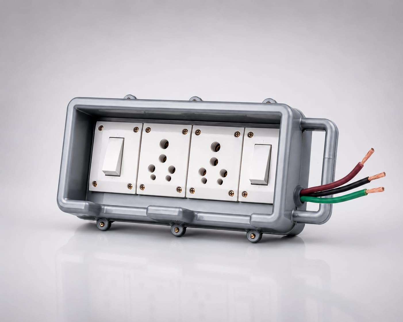 THE SIDE UP BOX+EXTENSION UNIT TABLE×2 ZXORC 15A Heavy Duty Extension Board with 2 Universal Sockets & 2